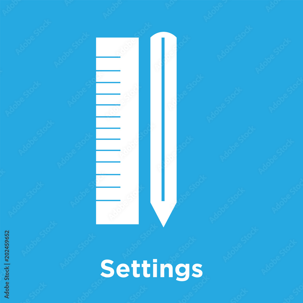 Settings icon isolated on blue background Settings icon isolated on blue background