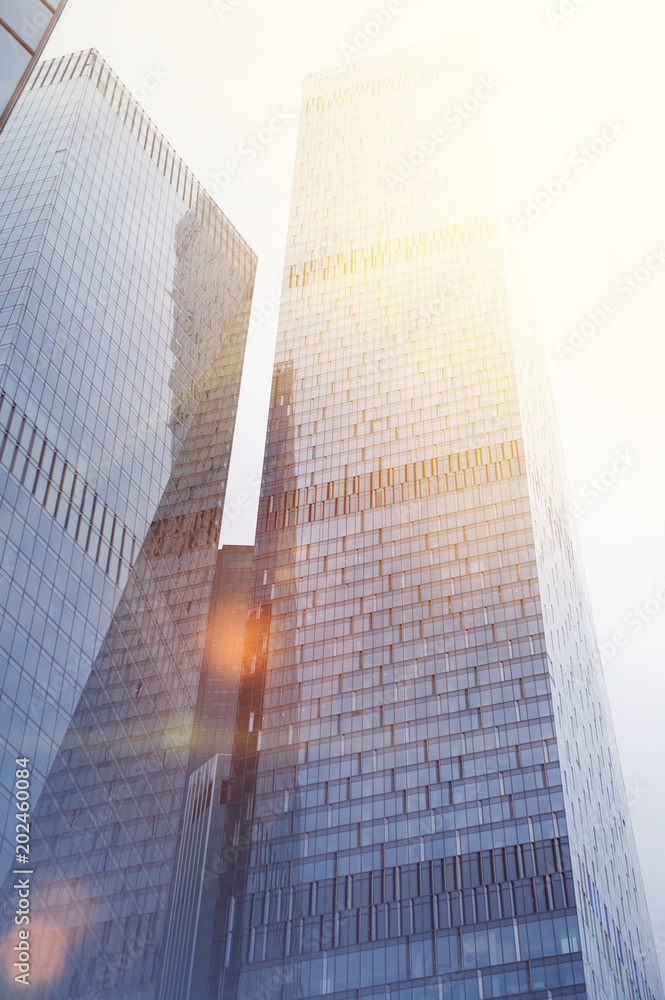 Modern business skyscrapers buildings of glass