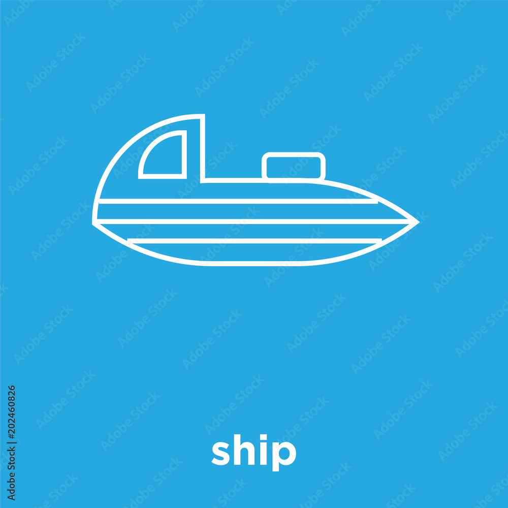 ship icon isolated on blue background ship icon isolated on blue background