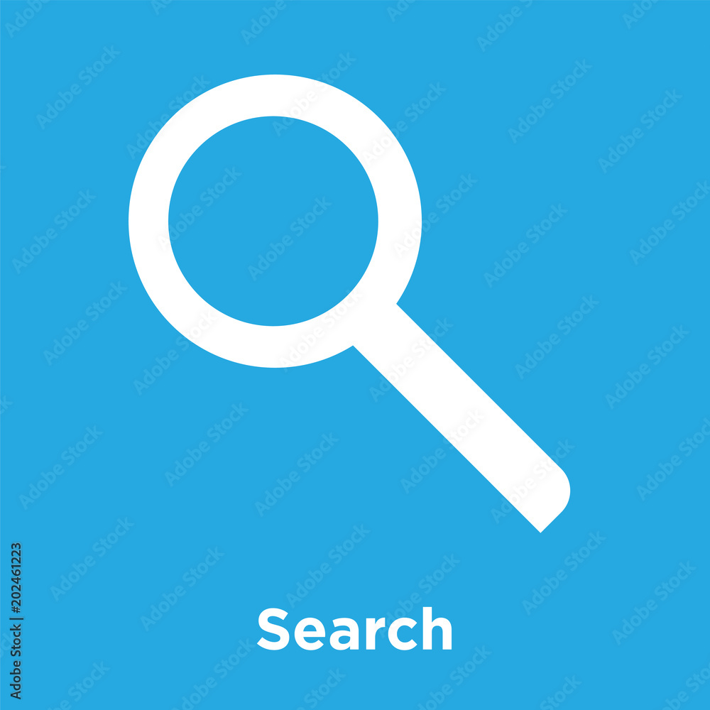 Search icon isolated on blue background Search icon isolated on blue background