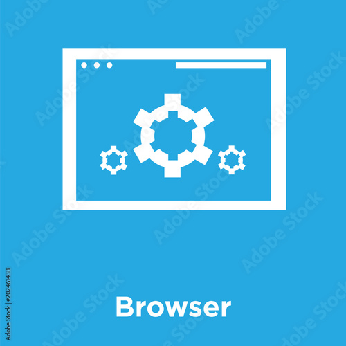 Browser icon isolated on blue background