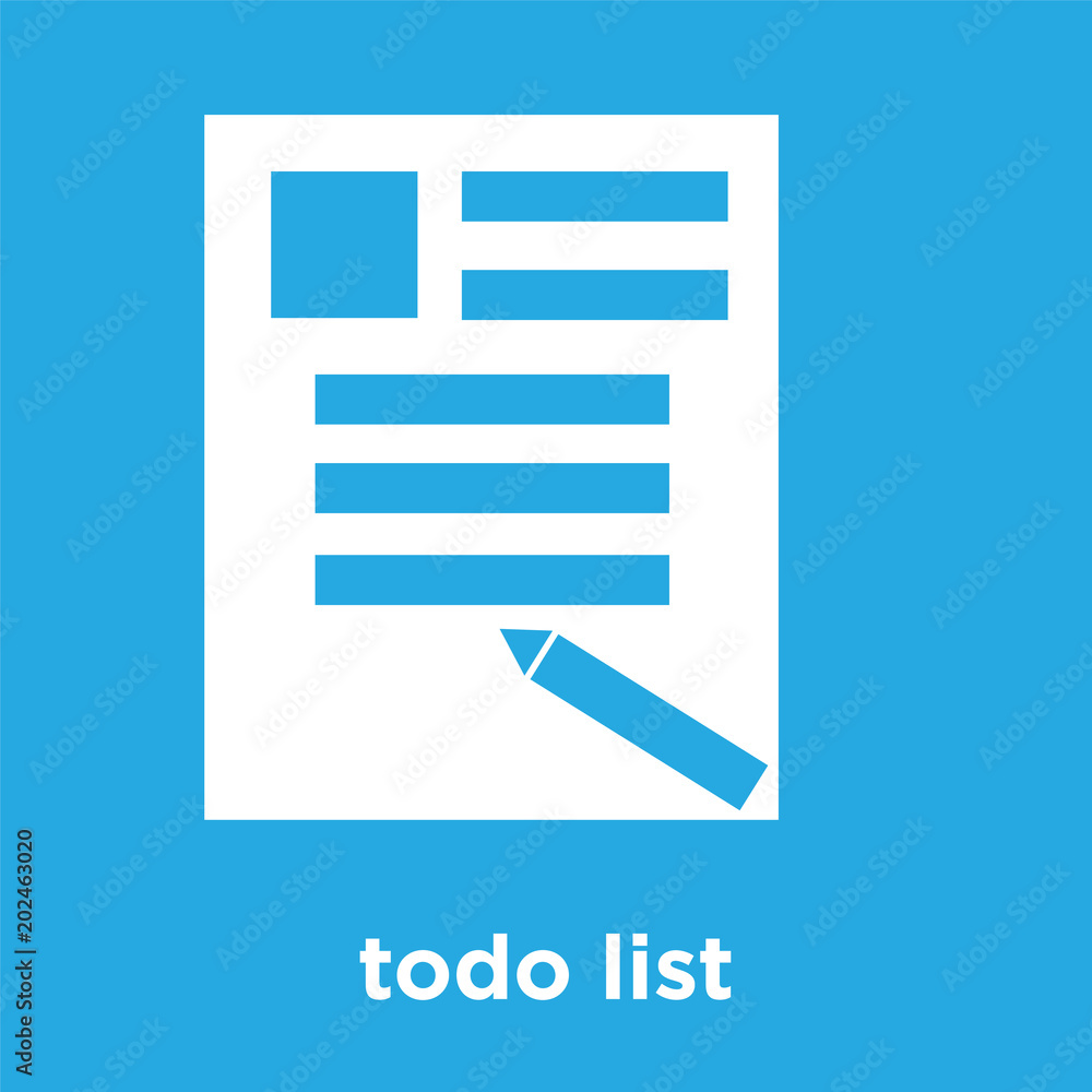 todo list icon isolated on blue background todo list icon isolated on blue background
