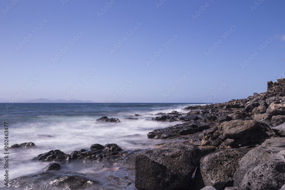 Langzeitbelichtung von der Küste Playa Blanca 