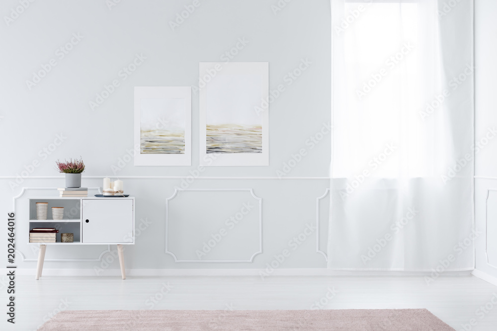 Fototapeta premium White anteroom interior with posters