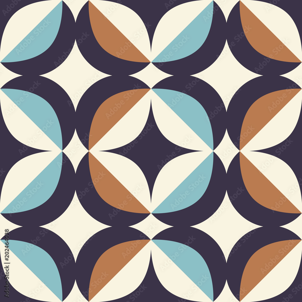Fototapeta seamless retro pattern in scandinavian style with geometric elements