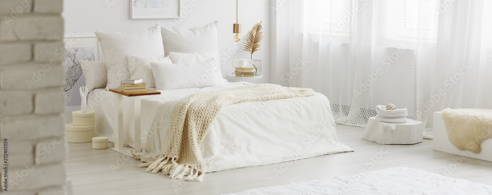 White bedroom interior White bedroom interior