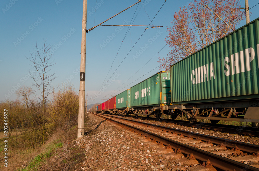 cargo containers at countryside landscape cargo containers at countryside landscape