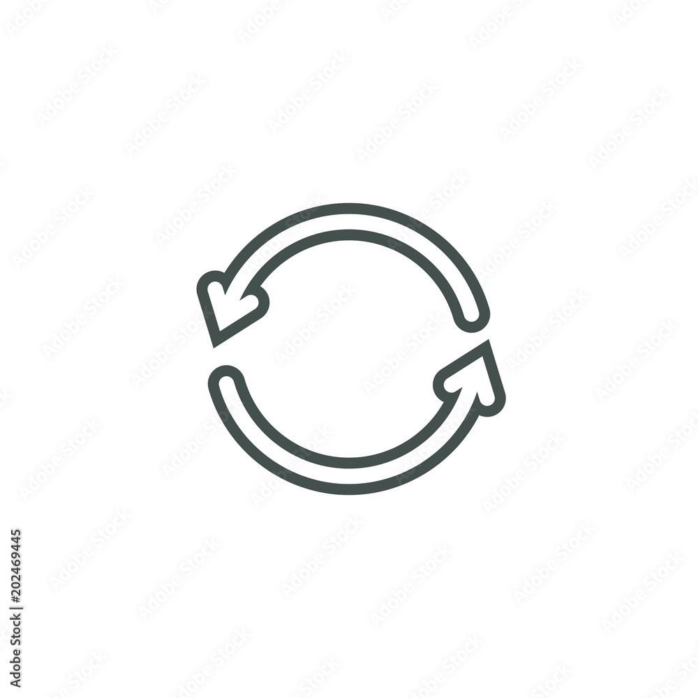 Black and white linear update icon Black and white linear update icon