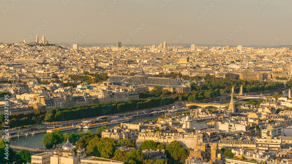 Image Of Bird Eye Shot Of Paris City, Shot At Paris