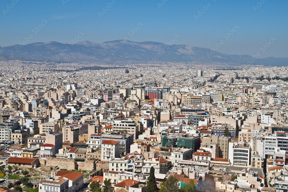 Athens city view from Acropolis. Athens Cityscape