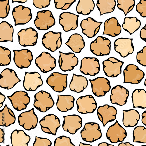 Chickpeas Seamless Endless Background. Arabic Israel Vegetarian Healthy Fast Food. Jewish Street Food. Realistic Hand Drawn Illustration. Savoyar Doodle Style.