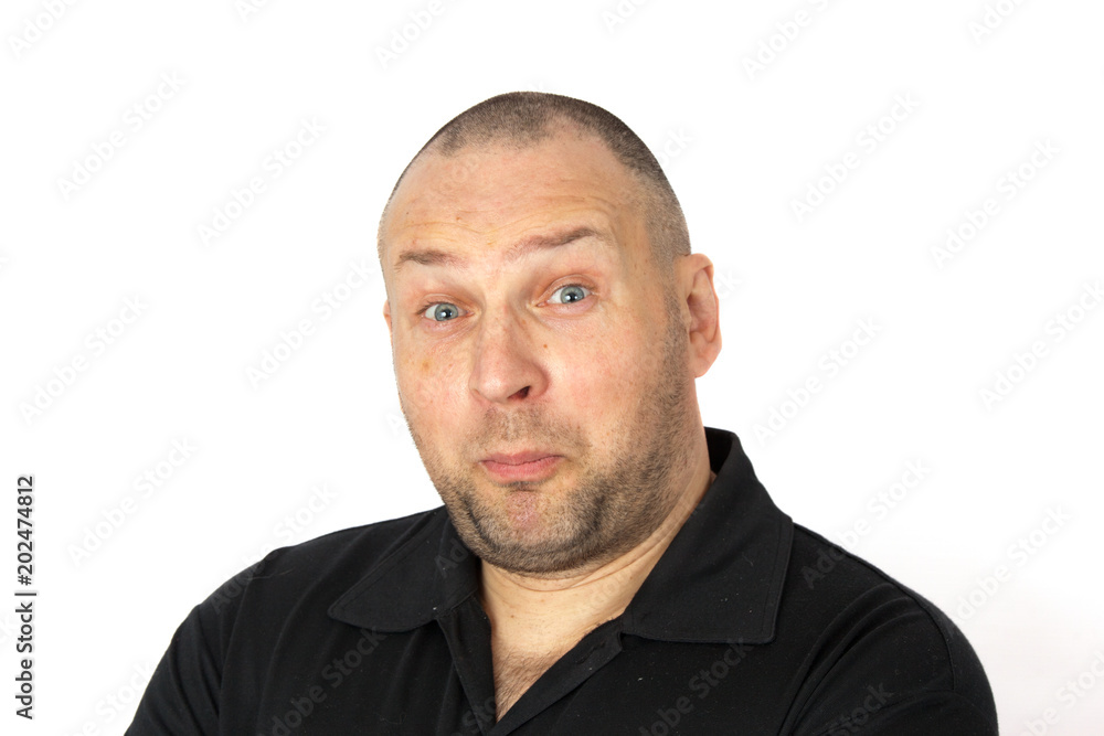 Portrait of a very surprised man. Concept emotion surprise Portrait of a very surprised man. Concept emotion surprise