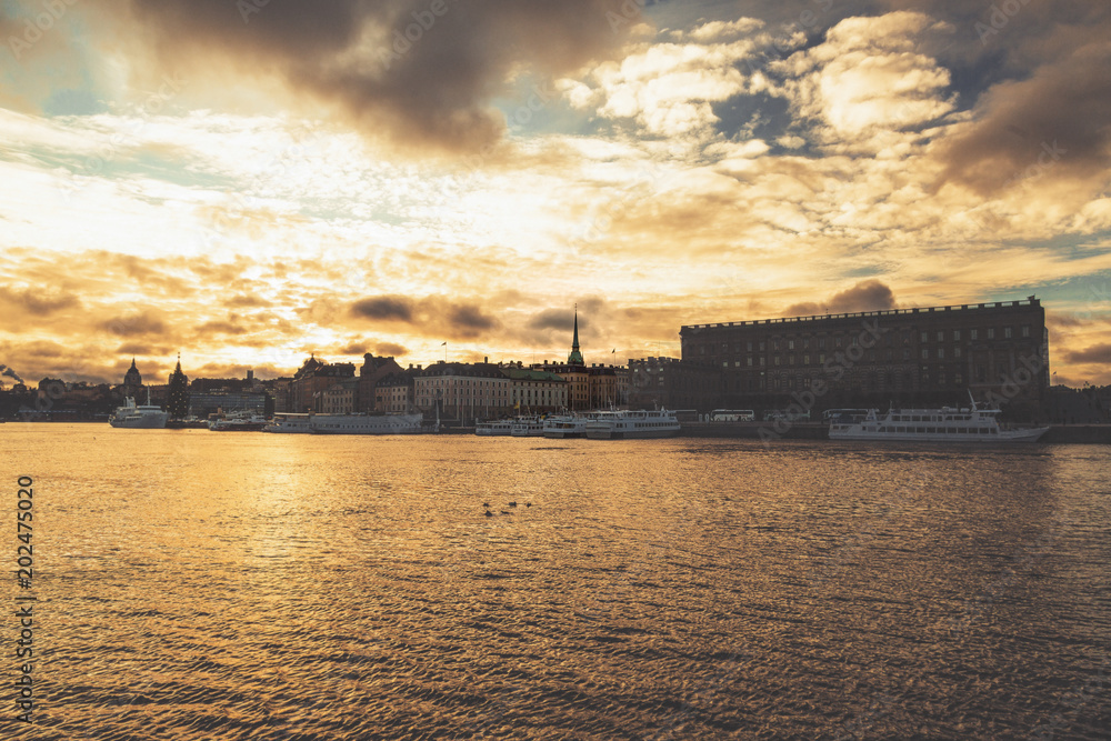 Stockholm city in the evening