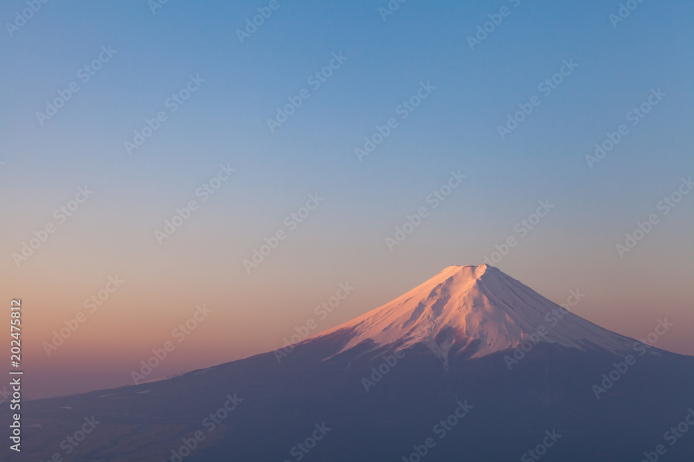  Top of Mt. Fuji at sunrise in winter season