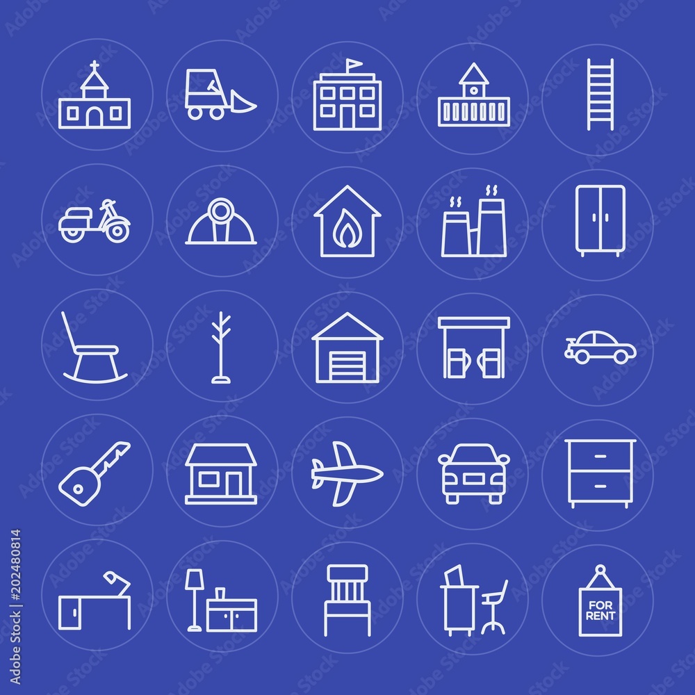 Modern Simple Set of transports, industry, buildings, furniture Vector outline Icons. Contains such Icons as architecture, interior, car and more on blue background. Fully Editable. Pixel Perfect. Modern Simple Set of transports, industry, buildings, furniture Vector outline Icons. Contains such Icons as architecture, interior, car and more on blue background. Fully Editable. Pixel Perfect.