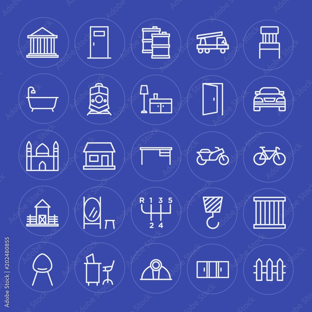 Modern Simple Set of transports, industry, buildings, furniture Vector outline Icons. Contains such Icons as petroleum, glass, equipment and more on blue background. Fully Editable. Pixel Perfect. Modern Simple Set of transports, industry, buildings, furniture Vector outline Icons. Contains such Icons as petroleum, glass, equipment and more on blue background. Fully Editable. Pixel Perfect.