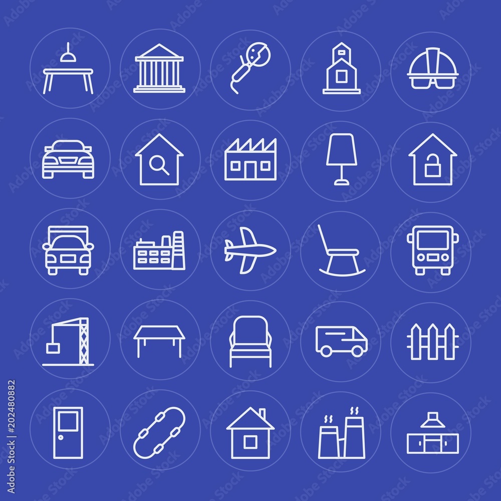 Modern Simple Set of transports, industry, buildings, furniture Vector outline Icons. Contains such Icons as church, machine, religion and more on blue background. Fully Editable. Pixel Perfect. Modern Simple Set of transports, industry, buildings, furniture Vector outline Icons. Contains such Icons as church, machine, religion and more on blue background. Fully Editable. Pixel Perfect.