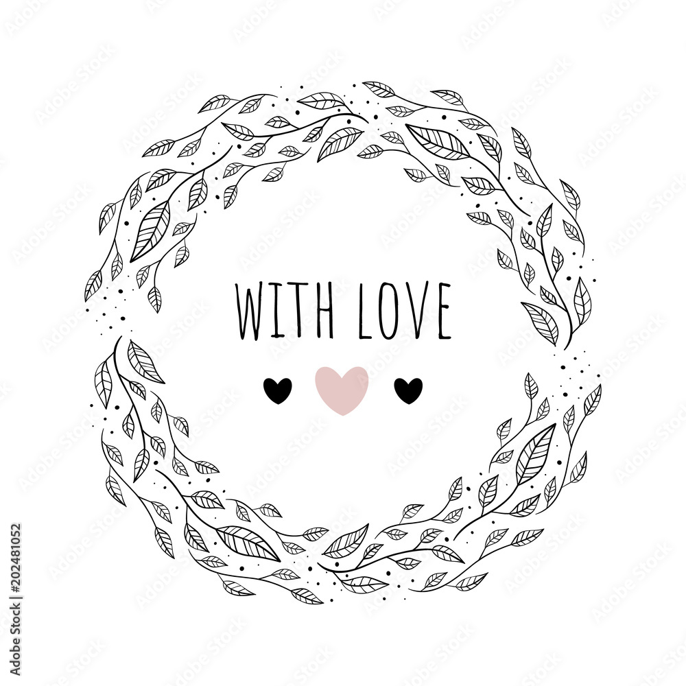 Fotografie Vector illustration with floral frame our wedding
