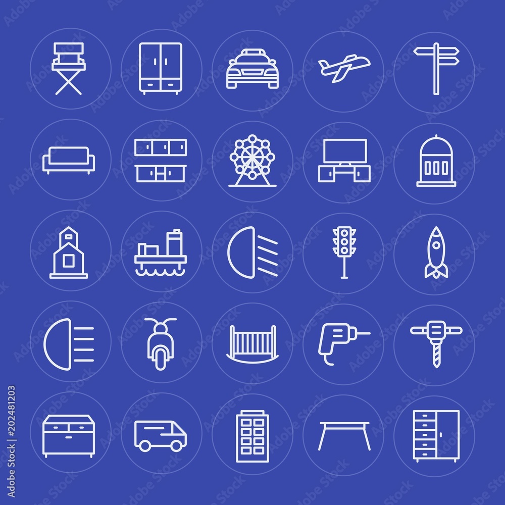 Modern Simple Set of transports, industry, buildings, furniture Vector outline Icons. Contains such Icons as emergency, interior, oil, car and more on blue background. Fully Editable. Pixel Perfect. Modern Simple Set of transports, industry, buildings, furniture Vector outline Icons. Contains such Icons as emergency, interior, oil, car and more on blue background. Fully Editable. Pixel Perfect.