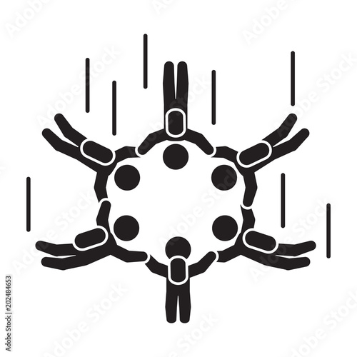 Skydiving icon. Vector.