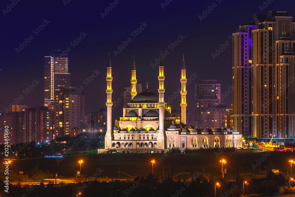 Mimar Sinan Mosque which is placed Atasehir, Istanbul, Turkey