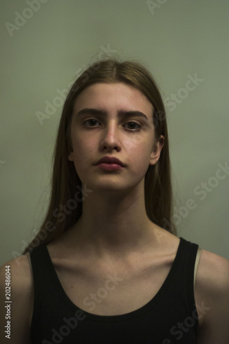 Beautiful young female brunette model