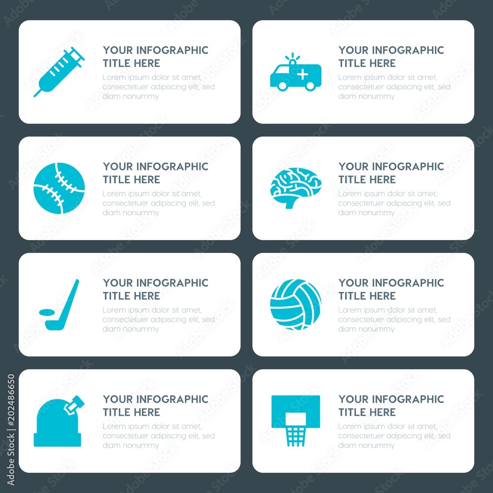 Φωτογραφία Flat health, science, sports, kids and toys infographic timeline template for pr