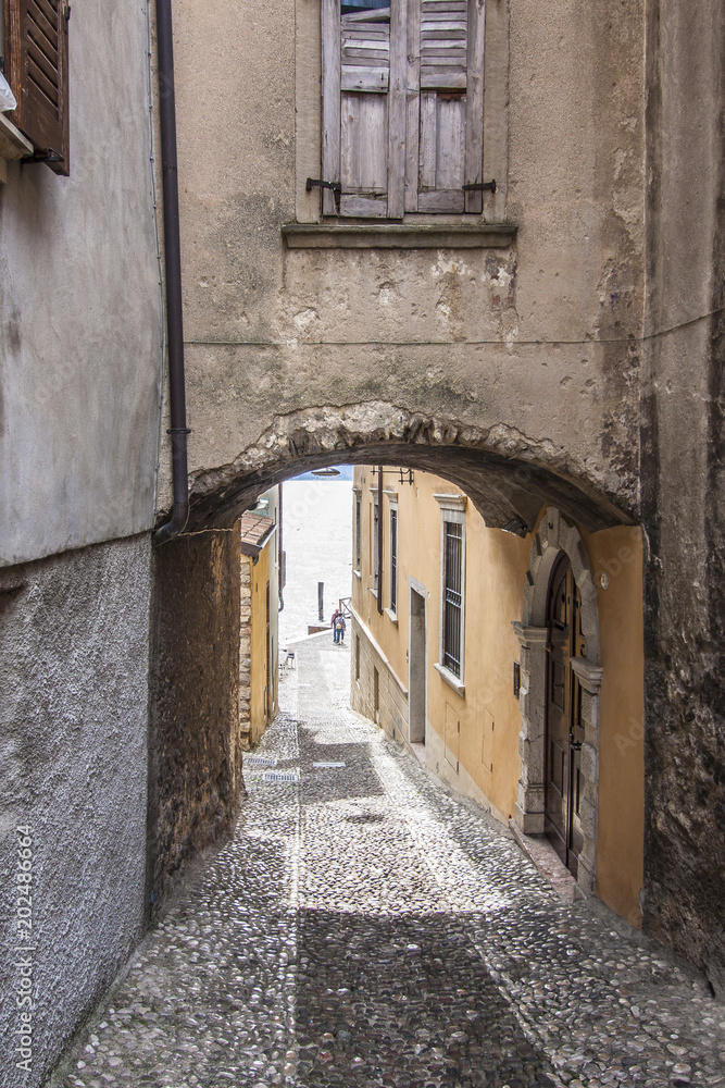 Alley of italian town on Garda Lake