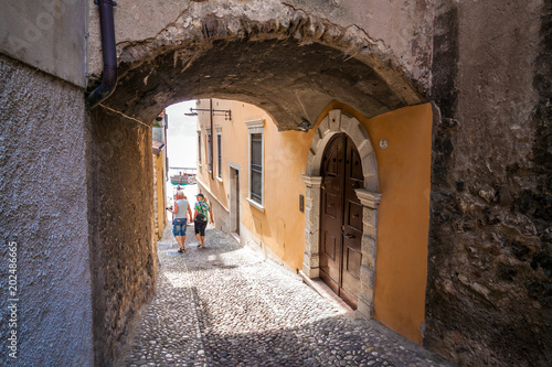 Alley of italian town on Garda Lake