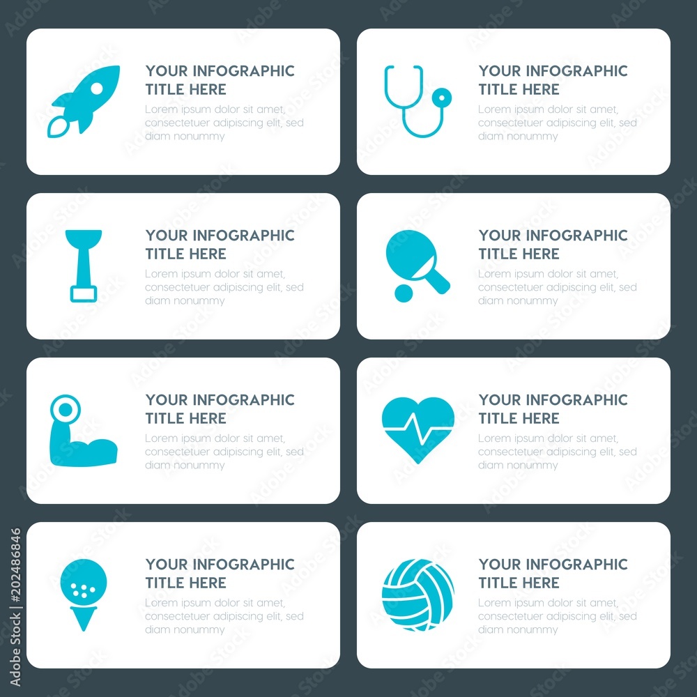Φωτογραφία Flat health, science, sports, kids and toys infographic timeline template for pr
