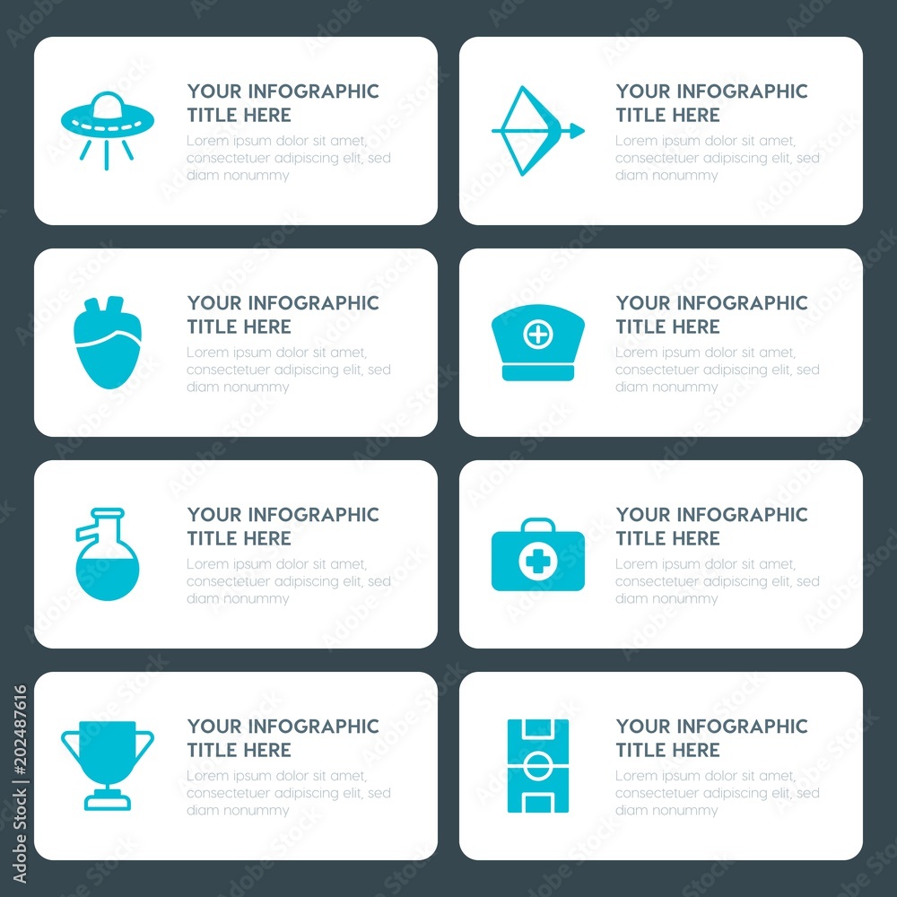 Φωτογραφία Flat health, science, sports, kids and toys infographic timeline template for pr