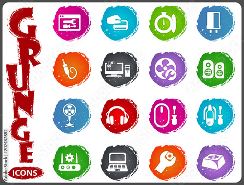 Electronic repair icons set