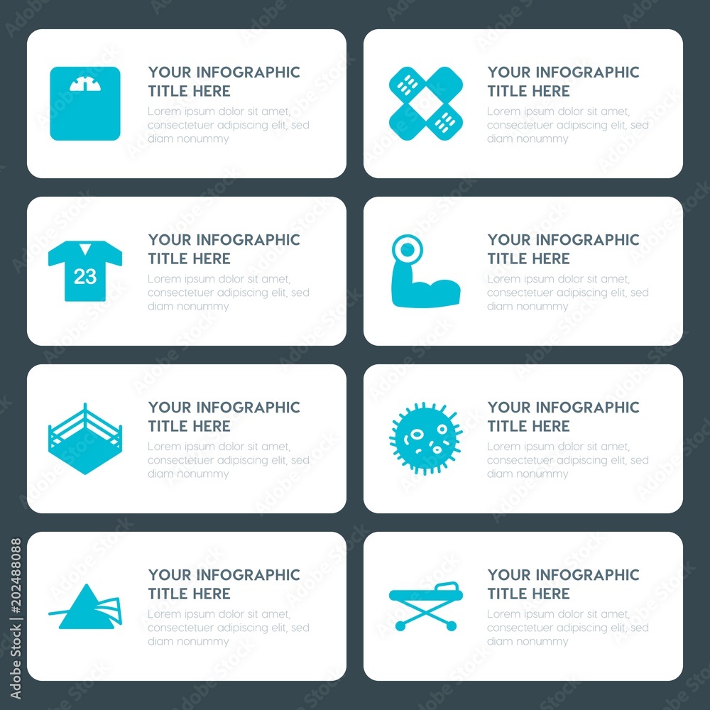 Φωτογραφία Flat health, science, sports, kids and toys infographic timeline template for pr