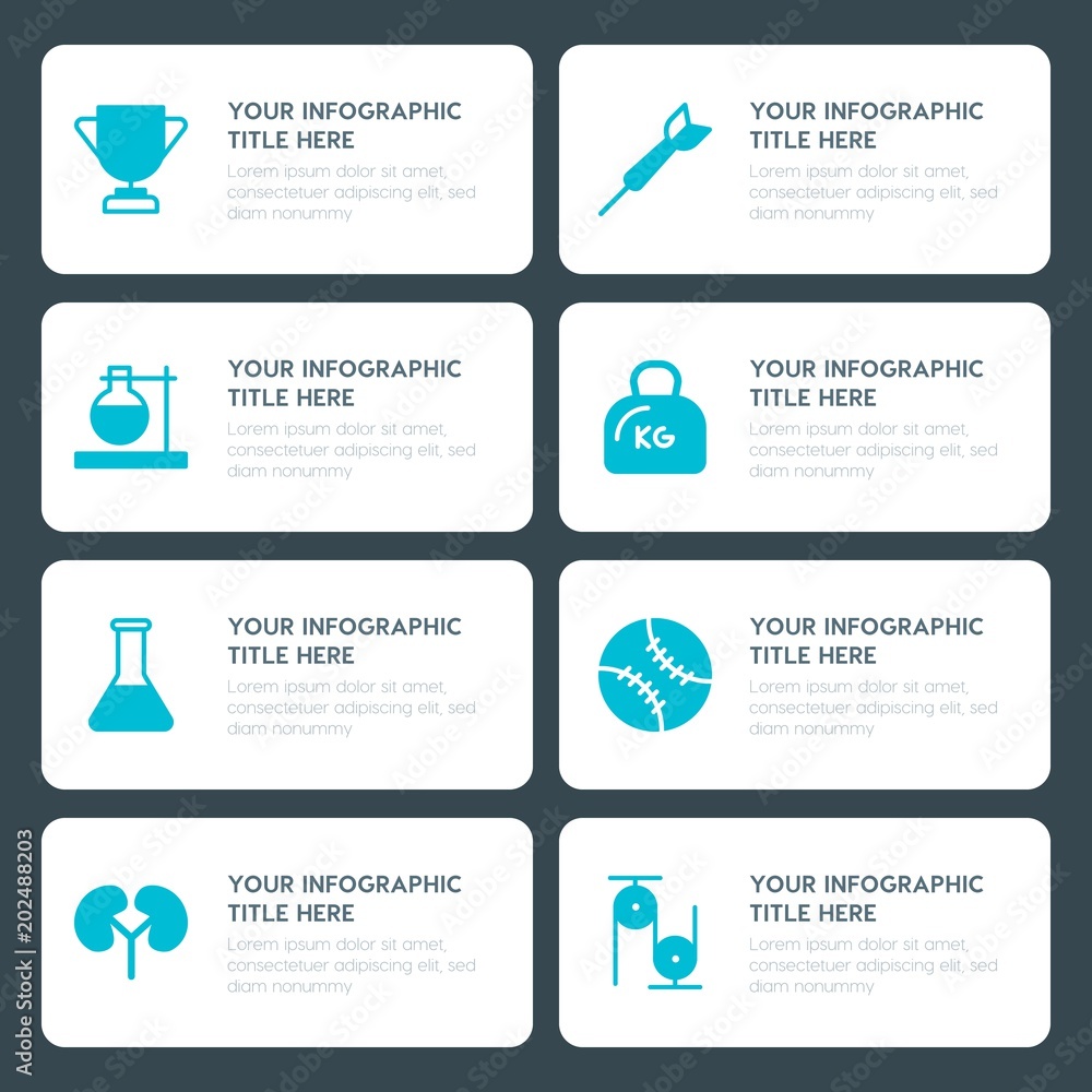 Φωτογραφία Flat health, science, sports, kids and toys infographic timeline template for pr