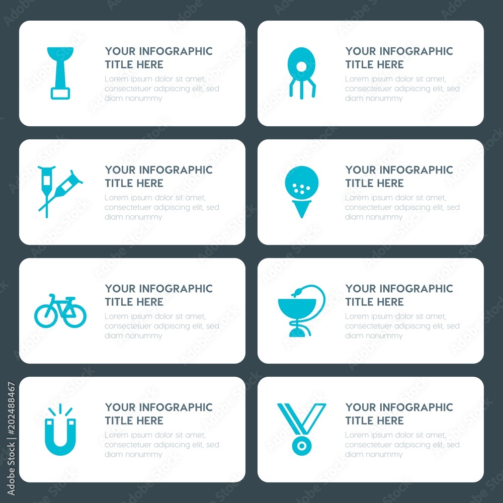 Φωτογραφία Flat health, science, sports, kids and toys infographic timeline template for pr