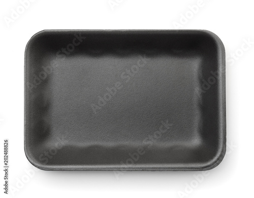 Black empty foam food tray