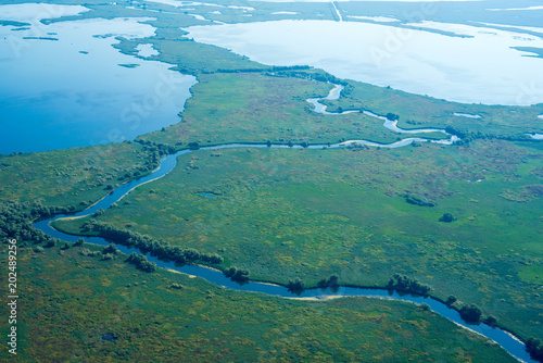 Danube Delta Aerial View over Unique Nature © Iliuta