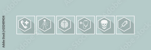 Symbol-Set - Blaue Buttons - Medizin