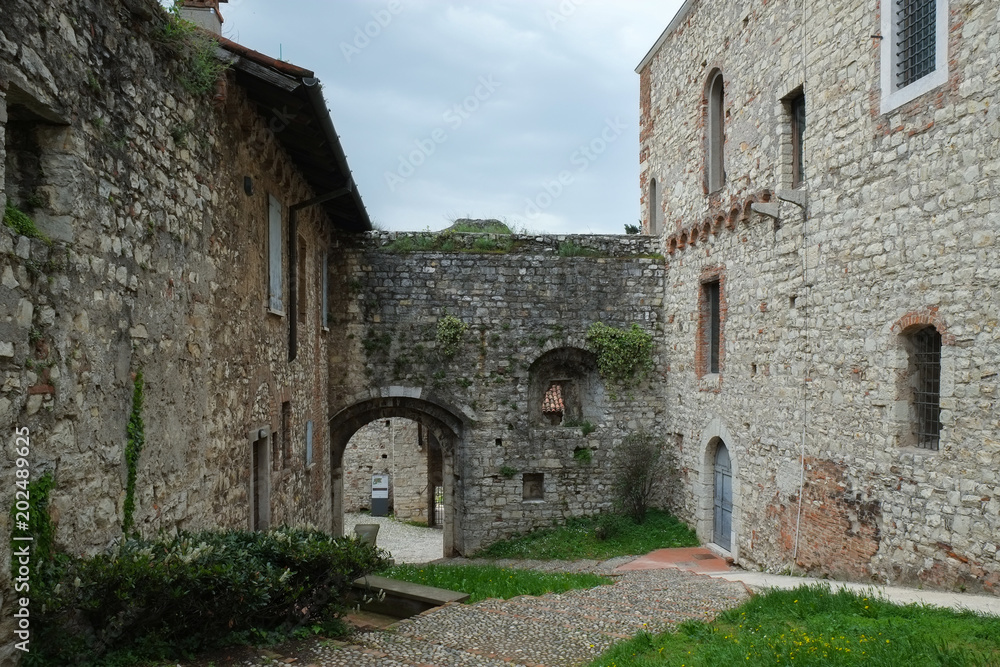 Medieval fortress in Brescia city, Italy