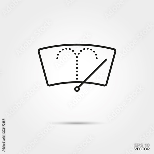window washer and wiper vector line icon