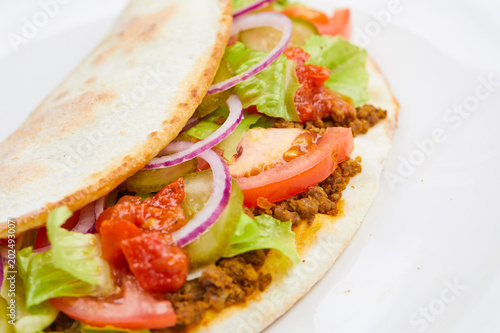sandwich wrap with meat and vegetables