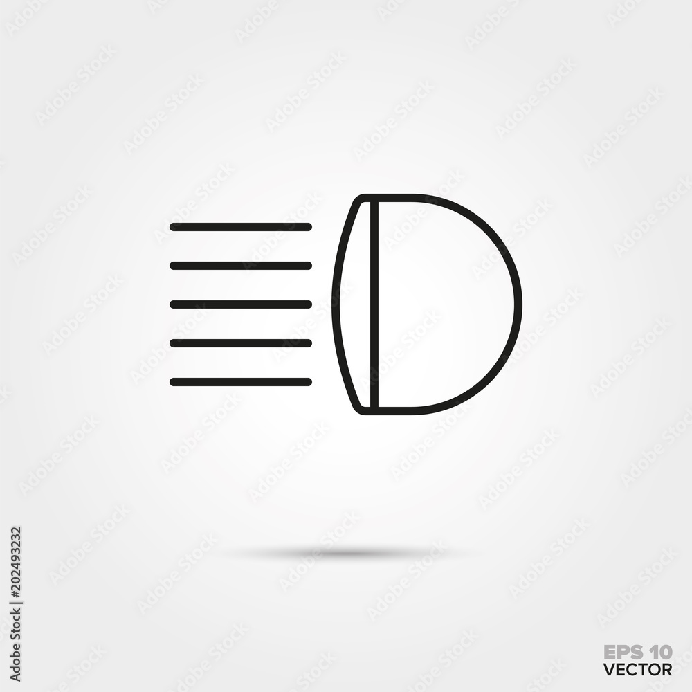 car headlight vector line icon. Automotive parts, repair and service symbol. car headlight vector line icon. Automotive parts, repair and service symbol.