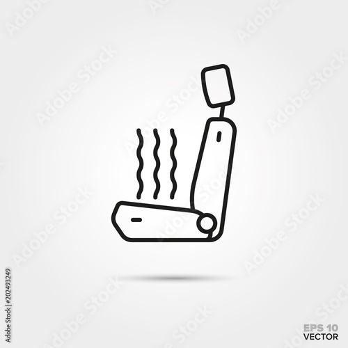 Heated seat line icon vector. Automotive parts, repair and service symbol. 