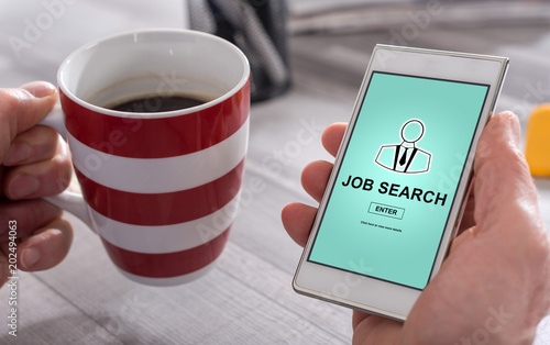 Job search concept on a smartphone