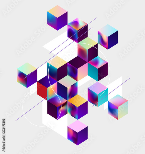 Abstract colorful geometric composition