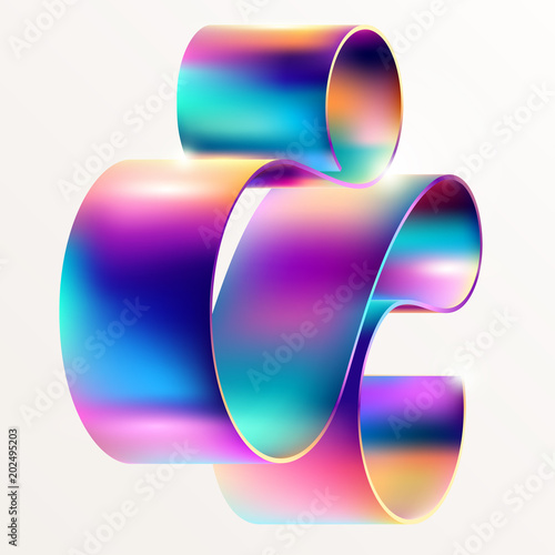 Multicolored curved line