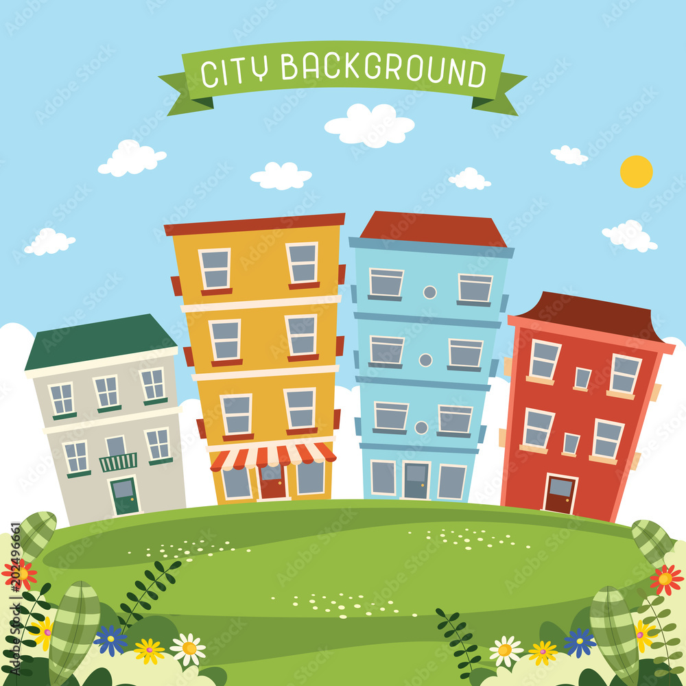 Vector Illustration Of City View