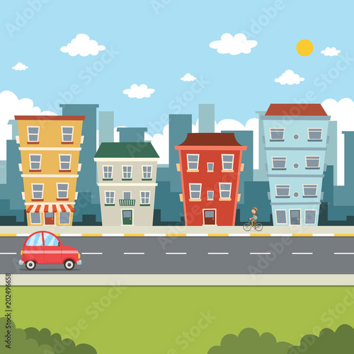 Vector Illustration Of City View