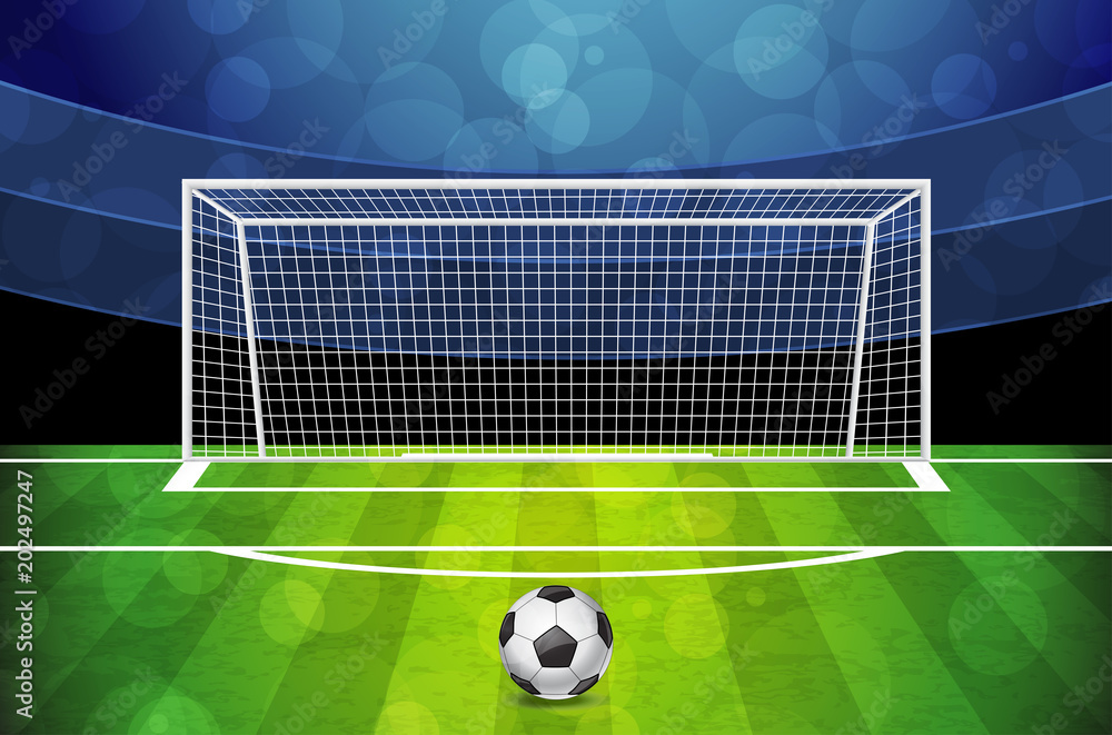 Fototapeta premium Football arena with a soccer ball
