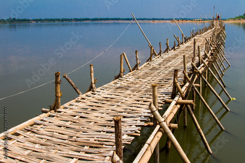 Slika na platnu Bamboo Bridge, Kampong Cham, Cambodia
